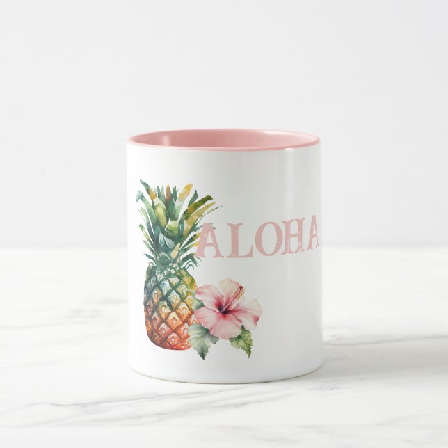 Aloha Hibiscus Flower Pineapple Mugg (Center)