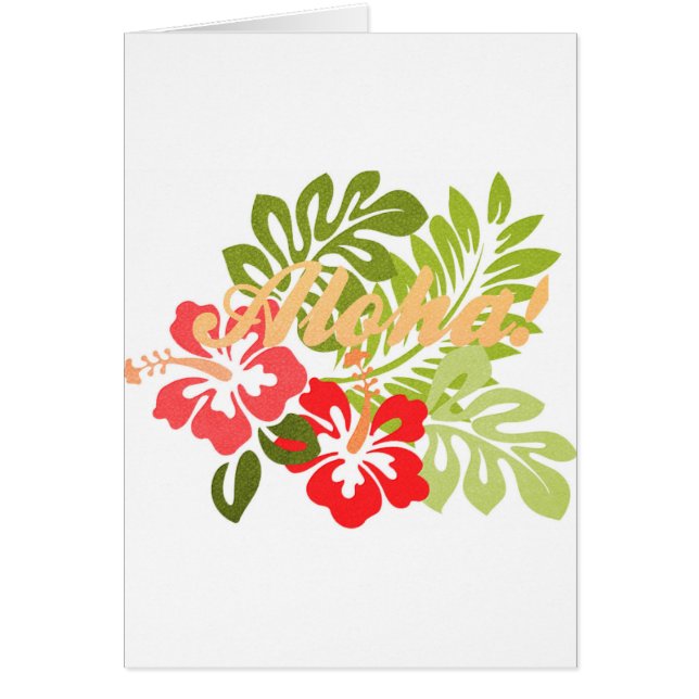 Aloha Hibiscus Hälsningskort (Framsidan)