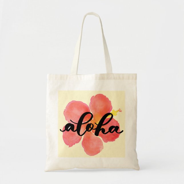 Aloha Hibiscus-handväskan Tygkasse (Framsidan)