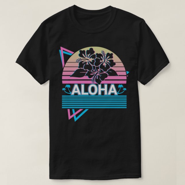 Aloha Hibiscus Hawaii Flower Retro Gift T Shirt (Design framsida)