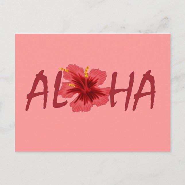 Aloha hibiscus Hawaii-vykort Vykort (Framsida)