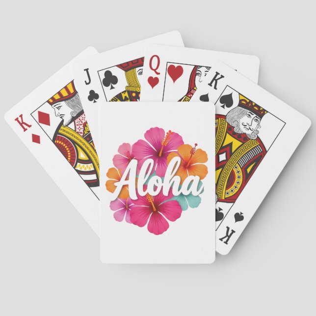 Aloha Hibiscus Hawaiian Dröm Design Hawaii Semeste Casinokort (Baksidan)