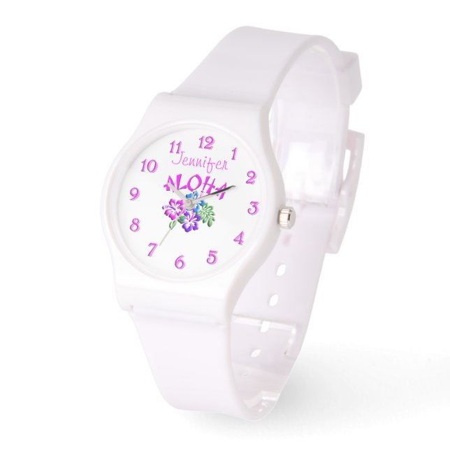 Aloha Hibiscus Logotyp Watch Armbandsur (Vinkel)
