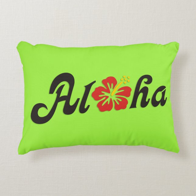 Aloha Hibiscus - plan Hawaii-design + dina idéer Prydnadskudde (Framsidan)