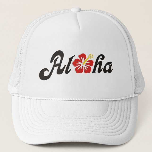 Aloha Hibiscus - plan Hawaii-design + dina idéer Truckerkeps (Framsida)