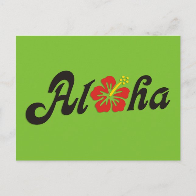 Aloha Hibiscus - plan Hawaii-design + dina idéer Vykort (Framsida)
