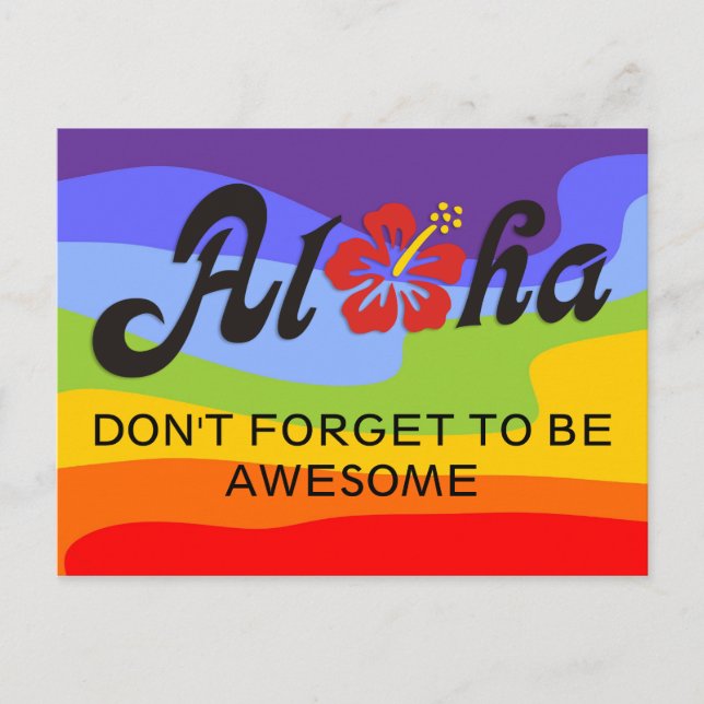 Aloha Hibiscus - plan Hawaii-design + dina idéer Vykort (Framsida)