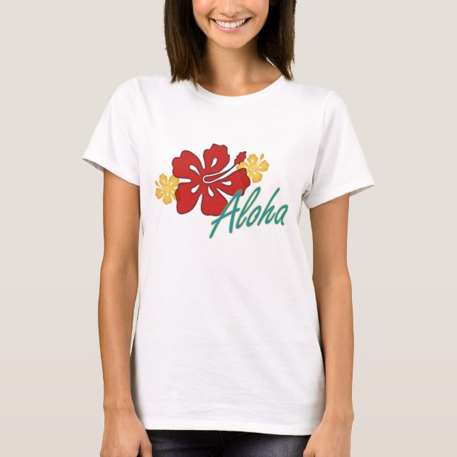 Aloha Hibiscus T Shirt (Framsida)