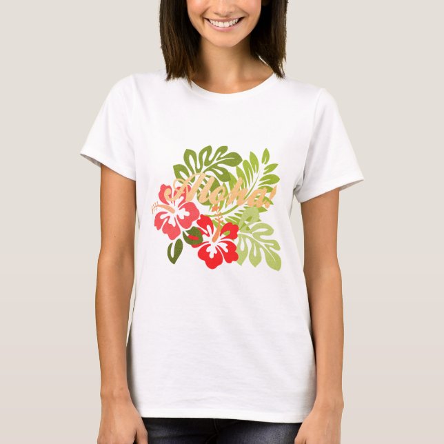 Aloha Hibiscus T Shirt (Framsida)