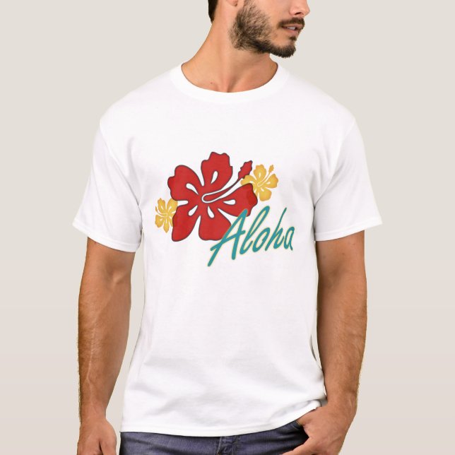 Aloha Hibiscus T Shirt (Framsida)