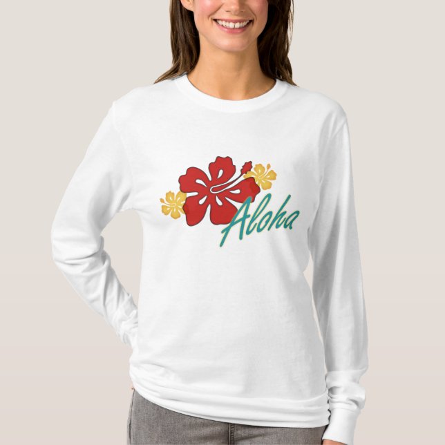 Aloha Hibiscus T Shirt (Framsida)