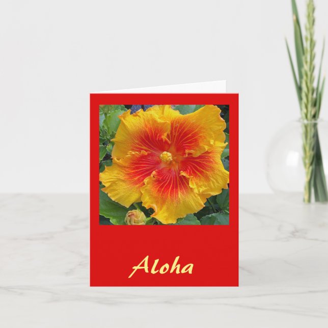 Aloha Hibiscus Tack Kort (Framsida)