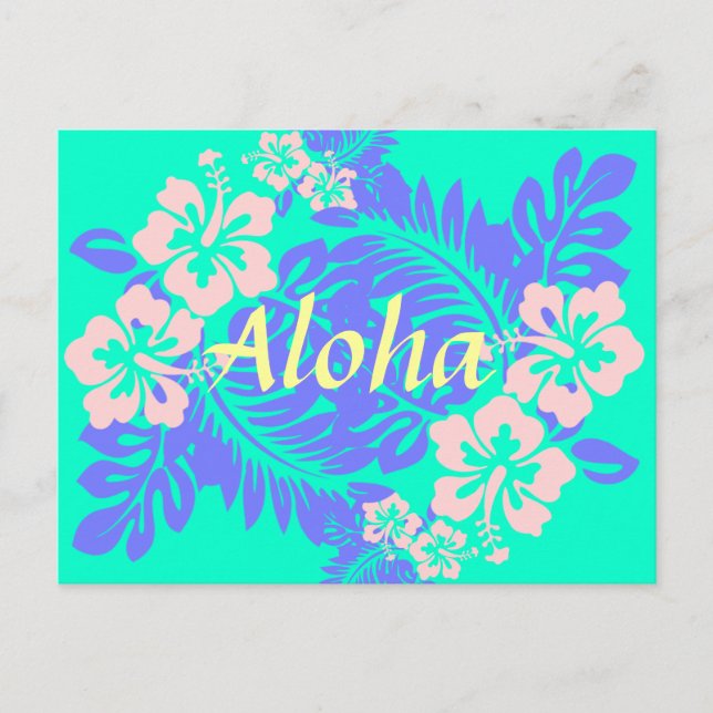 Aloha hibiscus vykort (Framsida)