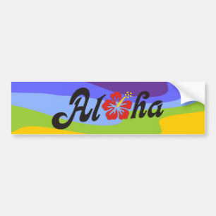 Aloha hibiskus - lägenhetHawaii design + dina Bildekal