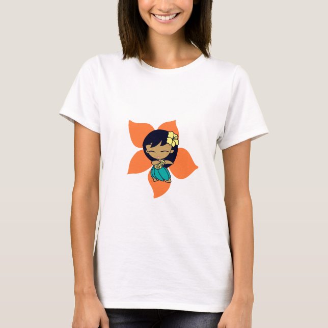 "Aloha Honeys" Dam-tee i Gult Tee Shirt (Framsida)