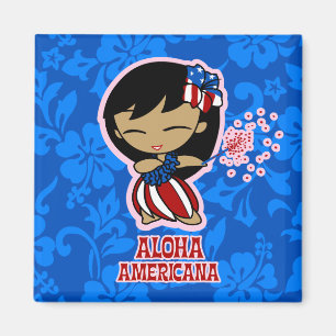 Aloha Honeys Firecracker Hula Girl Magnets Magnet