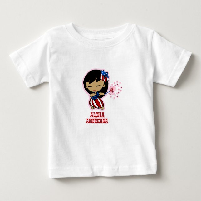 Aloha Honeys Firecracker Hula Girl T-shirts (Framsida)