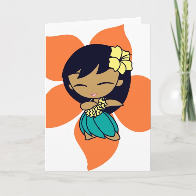 "Aloha Honeys" Greeting Cards in papaya Kort (Framsida)