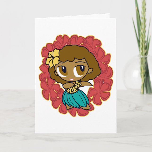 "Aloha Honeys" Greeting Cards in Red Kort (Framsida)