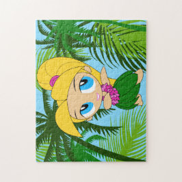 Aloha Honeys Hawaiian Blond Hula Girl Pussel