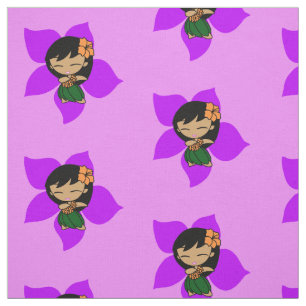 Aloha Honeys Hawaiian Hula Girl Hibiscus Tyg