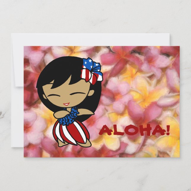 Aloha Honeys Hawaiian Plumeria-inbjudan Inbjudningar (Framsida)