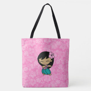 Aloha Honeys Hawaiian Rosa Hula Girl Beach Bag Tygkasse