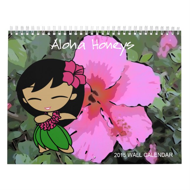 Aloha Honeys Hula Girl Blommigt 2015 Calendar Kalender (Omslag)