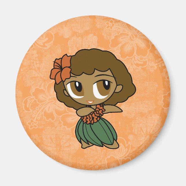 Aloha Honeys Hula Girl Hibiscus Magnets Magnet (Framsidan)