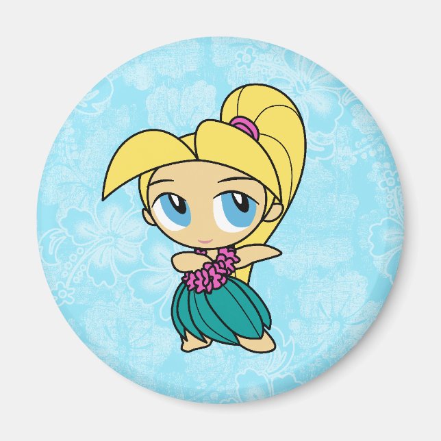 Aloha Honeys Hula Girl Hibiscus Magnets Magnet (Framsidan)