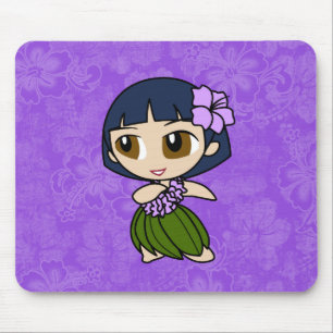 Aloha Honeys Hula Girl Hibiscus Mousepads Musmatta