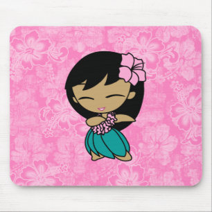 Aloha Honeys Hula Girl Hibiscus Mousepads Musmatta