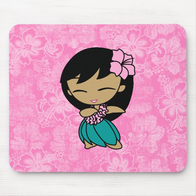 Aloha Honeys Hula Girl Hibiscus Mousepads Musmatta (Framsidan)