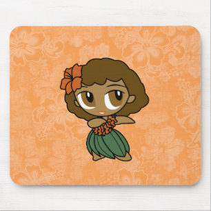 Aloha Honeys Hula Girl Hibiscus Mousepads Musmatta