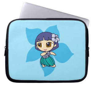 Aloha Honeys Hula Girl Hibiscus Neoprene Laptop Fodral