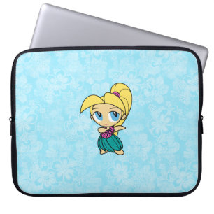 Aloha Honeys Hula Girl Hibiscus Neoprene Laptop Fodral