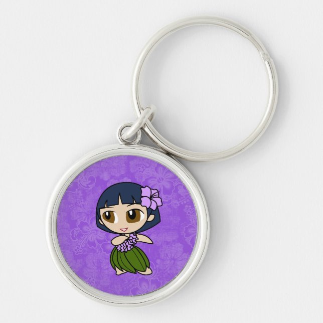 Aloha Honeys Hula Girl Hibiscus Nyckelringar (Framsidan)