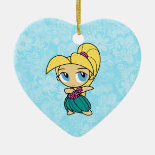 Aloha Honeys Hula Girl Hibiscus Ornaments Julgransprydnad Keramik