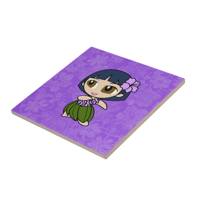 Aloha Honeys Hula Girl Hibiscus Tile Trivets Kakelplatta (Sidan)