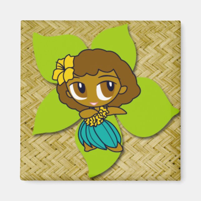 Aloha Honeys Hula Girl Magnets Magnet (Framsidan)