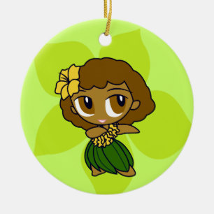 Aloha Honeys Hula Girl Ornaments Julgransprydnad Keramik