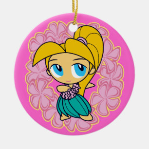 Aloha Honeys Hula Girl Ornaments Julgransprydnad Keramik