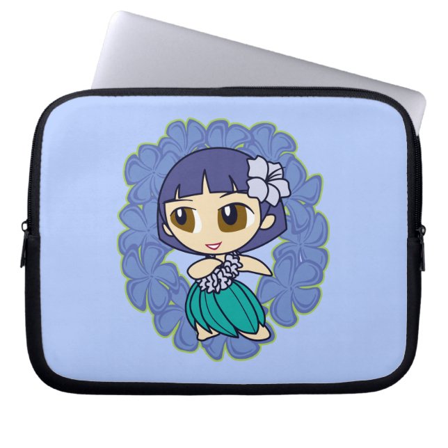 Aloha Honeys Hula Girl Plumeria Neoprene Laptop Sleeve (Framsidan)