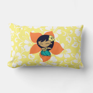 Aloha Honeys Hula Girl Reversible Lumbar Pillows Lumbarkudde