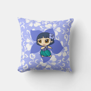 Aloha Honeys Hula Girl Reversible Square Pillows Kudde