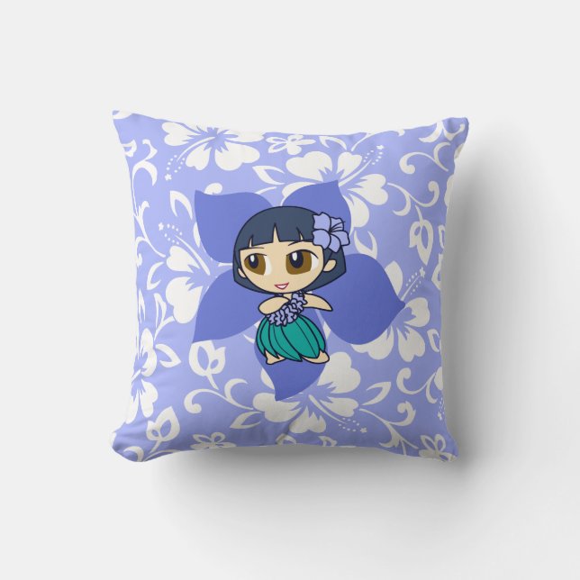 Aloha Honeys Hula Girl Reversible Square Pillows Kudde (Framsida)