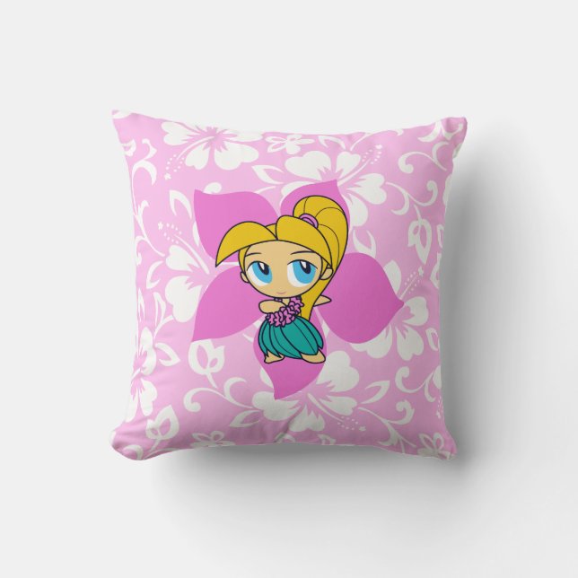 Aloha Honeys Hula Girl Reversible Square Pillows Kudde (Framsida)