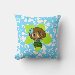 Aloha Honeys Hula Girl Reversible Square Pillows Kudde
