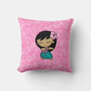 Aloha Honeys Hula Girl Reversible Square Pillows Kudde