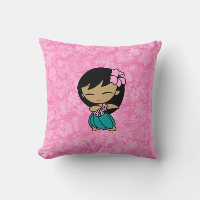 Aloha Honeys Hula Girl Reversible Square Pillows Kudde (Framsida)